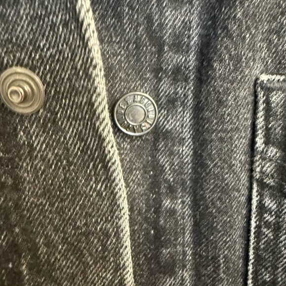 Agolde oversized S Charcoal Cropped Jean Jacket mint as new as possible cond - Picture 9 of 16